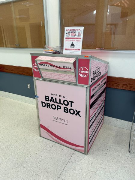 A ballot drop box sits within the College Center near the Admissions and Records desk on the Cosumnes River College campus until Nov. 5 at 8 p.m. Some local Voting Centers opened on Oct. 26 for in-person voting and other select locations will open on Nov. 2, with all locations open on Election Day from 7 a.m. - 8 p.m.
