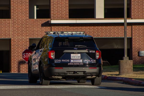 A Los Rios Police Department vehicle sits outside of the Child Development Center at Cosumnes River College on Oct. 21. Voters will decide in next week’s election whether to approve Proposition 36, which would allow certain crimes previously charged as misdemeanors to be charged as felonies.