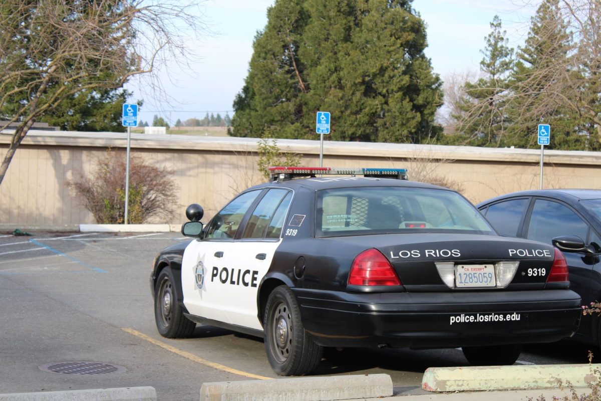  A Los Rios Police Department vehicle sits parked outside the Hawks Care Center. Regardless of immigration status or national origin, the LRPD recognizes dignity in every student, according to the Los Rios Community College Police Department policy manual.