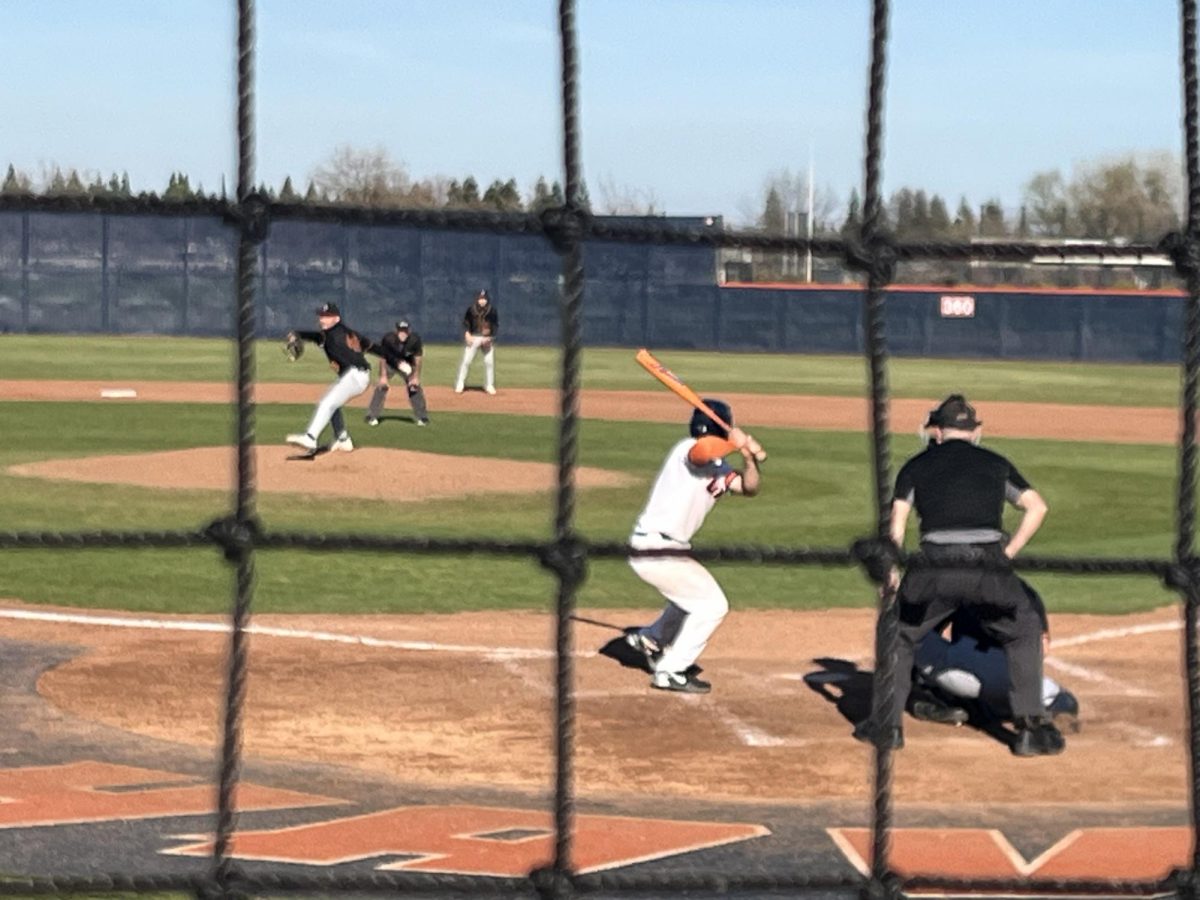 Sophomore catcher Noah Canter faces Los Medanos relief pitcher during the Hawks' win on Friday. The team will travel to begin conference play on Tuesday against Diablo Valley College.